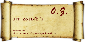 Off Zoltán névjegykártya